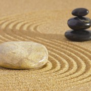Japan ZEN garden in sand with stone